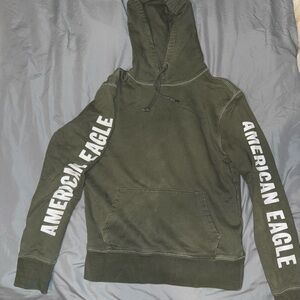 American Eagle Outfitters Green Hoodie Sweater